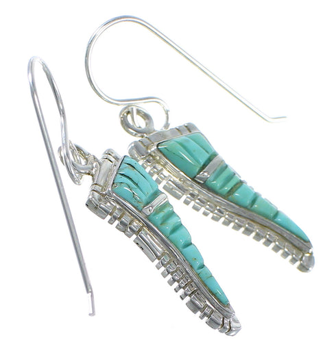 Genuine Sterling Silver Southwestern Turquoise Earrings CX47050